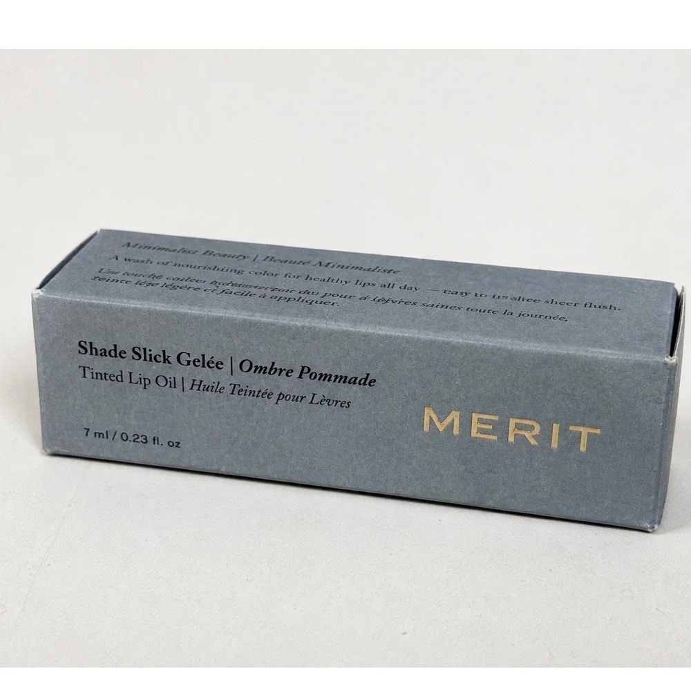 MERIT Shade Slick Gelee Tinted Lip Oil Les Deux Hydrating Sheer 7ml Vegan New